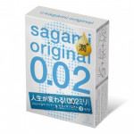 Презервативы полиуретан Sagami original 0.02 с доп. смазкой (цена за 3 штуки)
