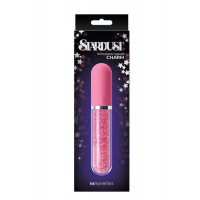 Скляний вібратор із кристалами NS Novelties Stardust Charm рожевий