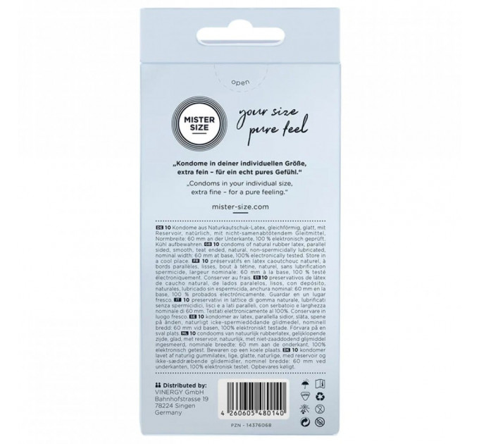 Презервативы Mister Size 60mm pack of 10