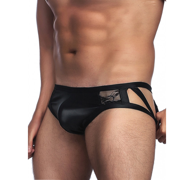 Труси чоловічі Star Night з мереживом та вирізами, чорні, M