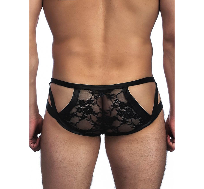 Труси чоловічі Star Night з мереживом та вирізами, чорні, M