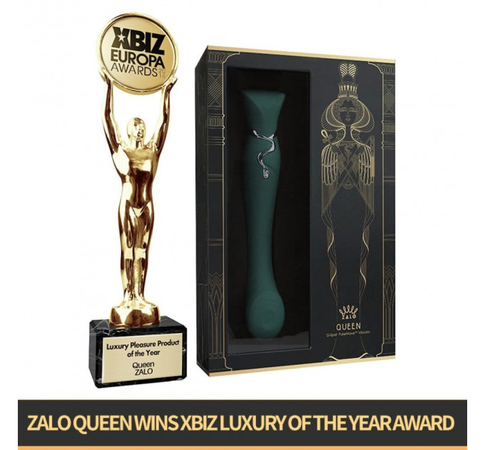Вибратор с насадкой Zalo Queen Set с волновой стимуляцией, для клитора и точки G, зеленый
