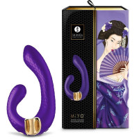 Вагинально-клиторальный вибратор Shunga Miyo нереалистичный, фиолетовый, 18.5 х 3.7 см