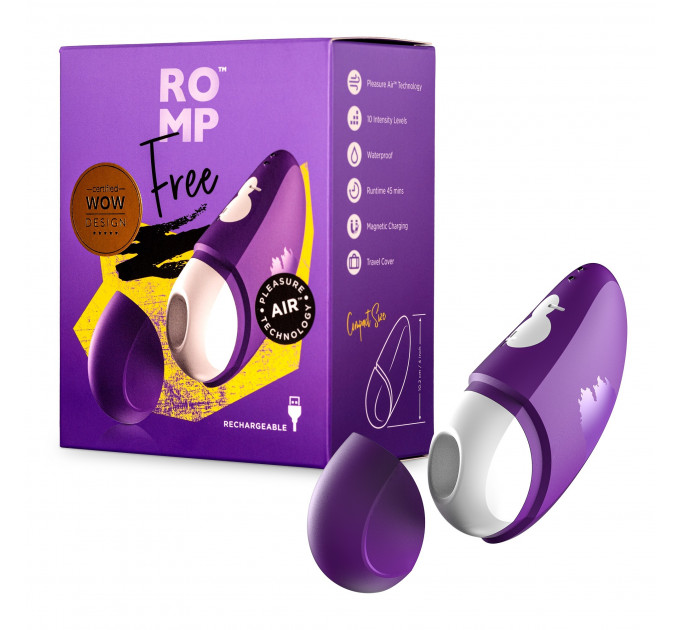 Вакуумный клиторальный стимулятор Romp Free Violet