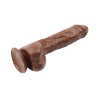 Вибратор с мошонкой на присоске Chisa Ballsy Super Cock, коричневый