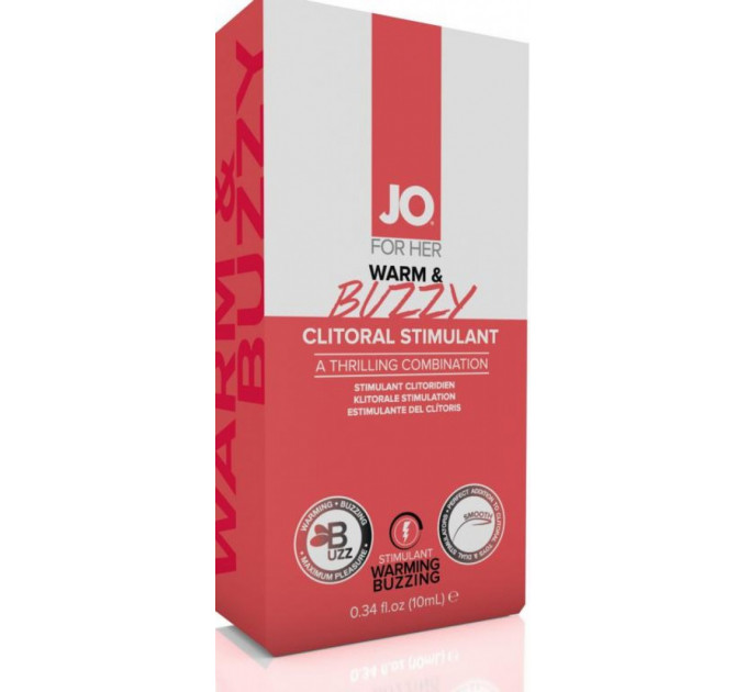 Возбуждающий клиторальный гель System JO WARM & amp; BUZZY (10 мл)