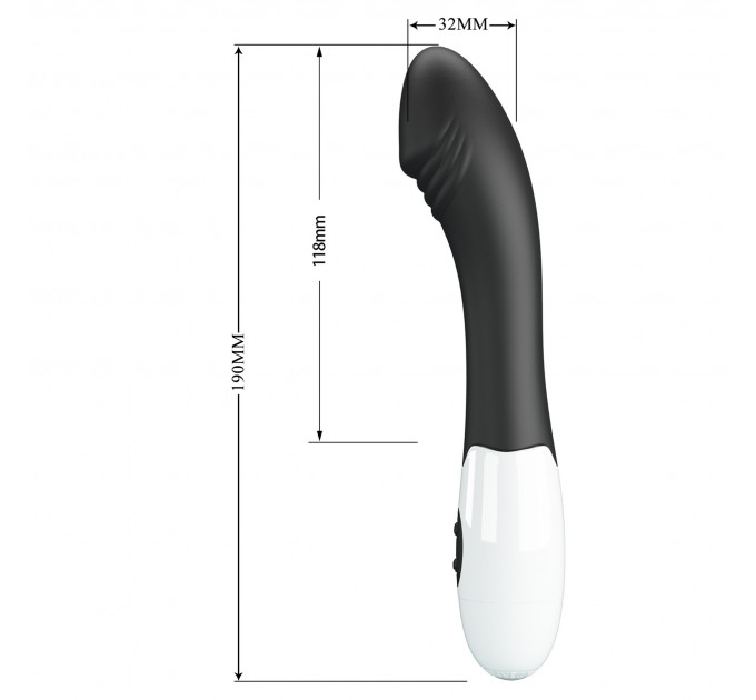 Вибратор для точки G Pretty Love Elemental Vibrator черный, 19 х 3.2 см