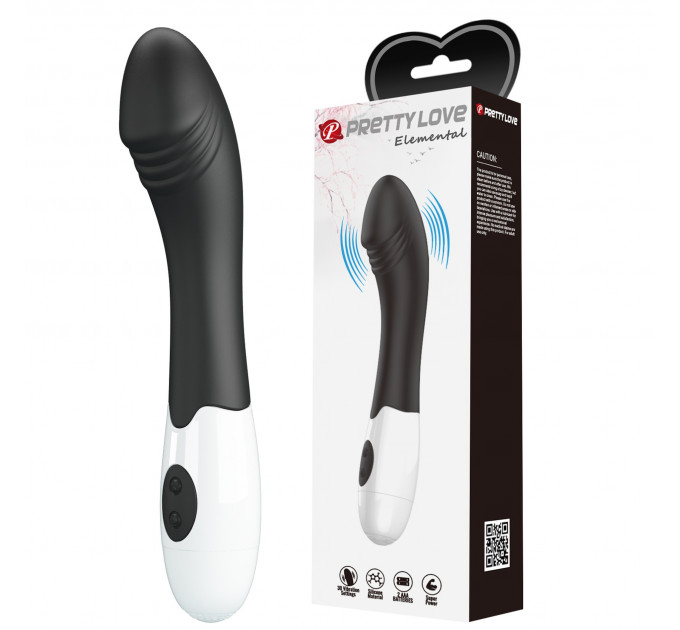Вибратор для точки G Pretty Love Elemental Vibrator черный, 19 х 3.2 см