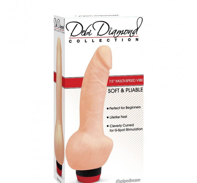 Вибратор реалистичный Pipedream Debi Diamond на батарейках, бежевый