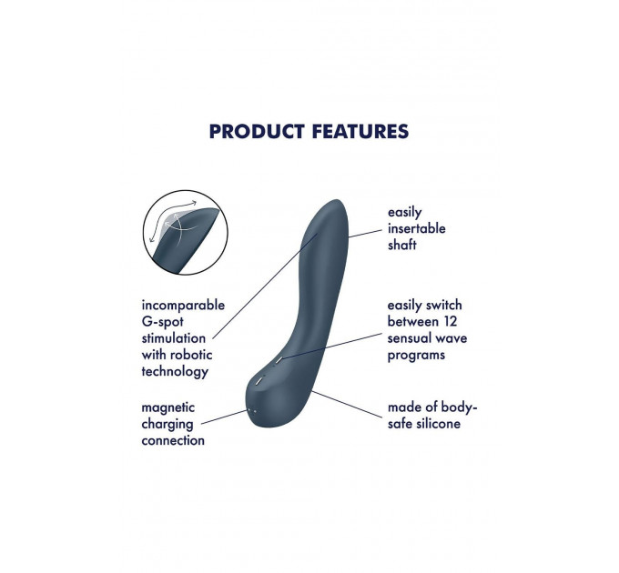 Вібратор з механізмом руху вгору та вниз Satisfyer G-Spot Wave 4 сірий