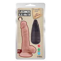 Вібратор реалістичний на присосці Сhisa T-skin ReaL BEGINNERS пультом, бежевий