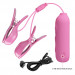 Віброзатискачі для сосків Pretty Love Nipple Clip з електростимуляцією, рожеві