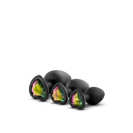 Набор анальных пробок LUXE BLING PLUGS TRAINING KIT BLACK