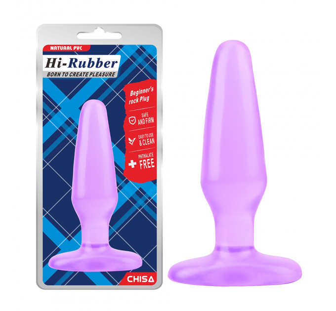 Анальная пробка на присоске Chisa Hi-Rubber сиреневая
