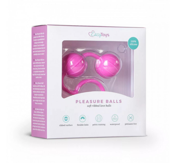 Вагинальные шарики Easytoys Vertical Ribbed Geisha розовые
