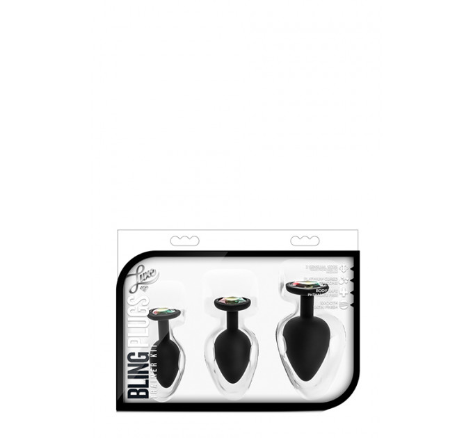 Набор анальных пробок LUXE BLING PLUGS TRAINING KIT BLACK