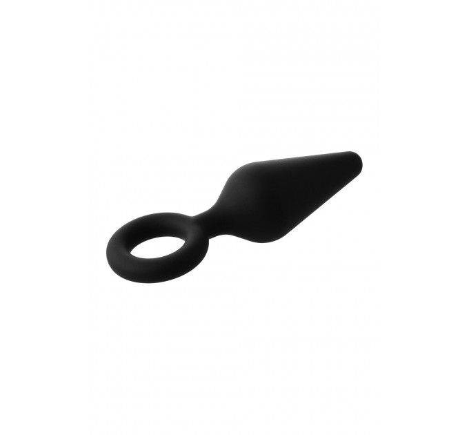 Анальная пробка черная Dreamtoys FANTASSTIC с кольцом, Medium