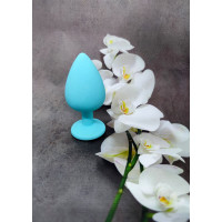 Анальная пробка Loveshop Blue Silicone white crystal