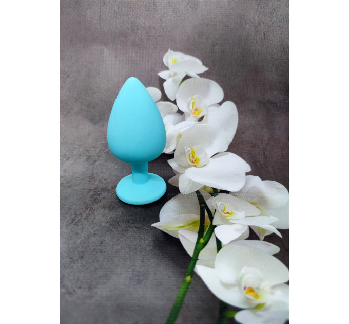 Анальная пробка Loveshop Blue Silicone white crystal