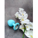 Анальная пробка Loveshop Blue Silicone white crystal