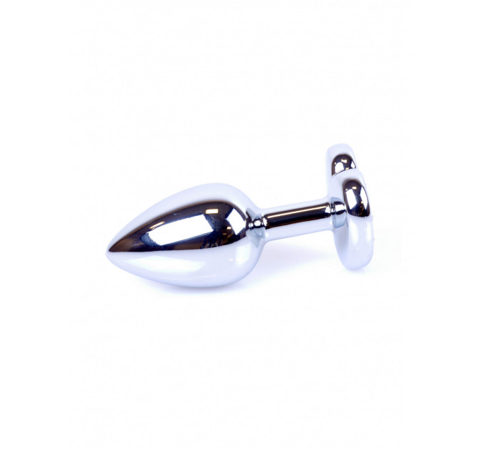 Анальная пробка Plug-Jewellery Silver Heart PLUG- Light Blue