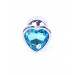 Анальная пробка Plug-Jewellery Silver Heart PLUG- Light Blue