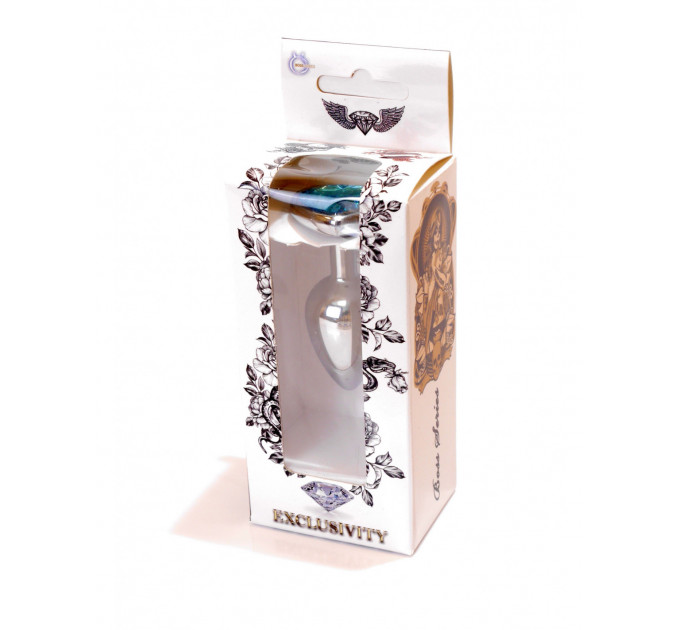 Анальная пробка Plug-Jewellery Silver Heart PLUG- Light Blue