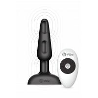 Анальная пробка с 3 моторами B-Vibe - Trio Remote Control Butt, черная