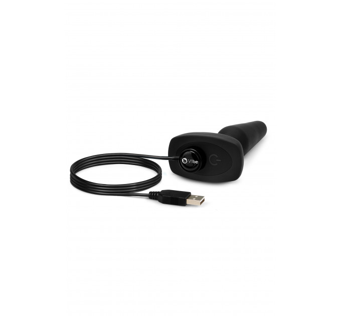 Анальная пробка с 3 моторами B-Vibe - Trio Remote Control Butt, черная