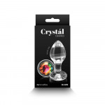 Анальна пробка з кристалом NS Novelties Crystal Desires, скляна, прозора, M