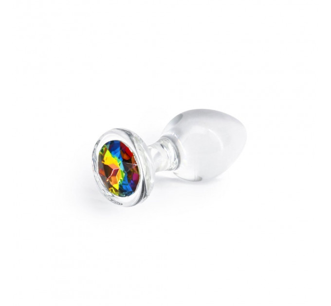 Анальна пробка з кристалом NS Novelties Crystal Desires, скляна, прозора, M