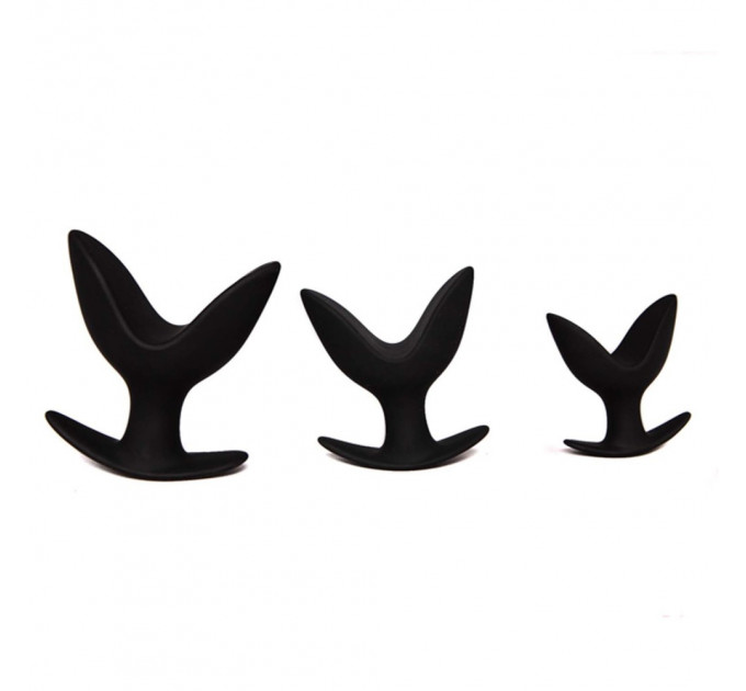 Анальна пробка з пелюстками "Лотос" Chisa Black Mont чорна, M