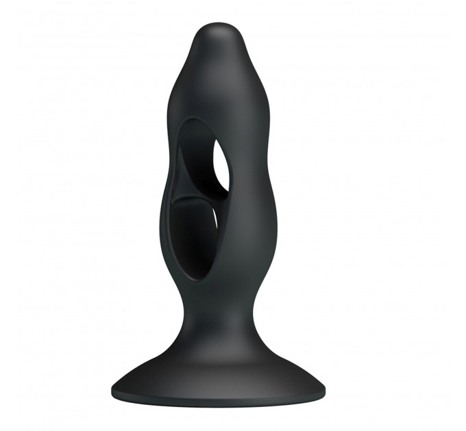 Анальна пробка з отворами Baile Fabulous Silicone Butt Plug чорний