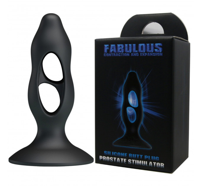 Анальна пробка з отворами Baile Fabulous Silicone Butt Plug чорний