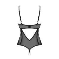 Боди с открытым доступом Serena Love crotchless teddy, черный, XS/S