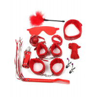 Бондажний набір Star Night для БДСМ, червоний, 11 предметів Бондажний набір Star Night для БДСМ, червоний, 11 предметів