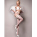 Панчохи білі Ballerina's Secret 20 den з мереживним верхом на силіконовій стрічці, S/M