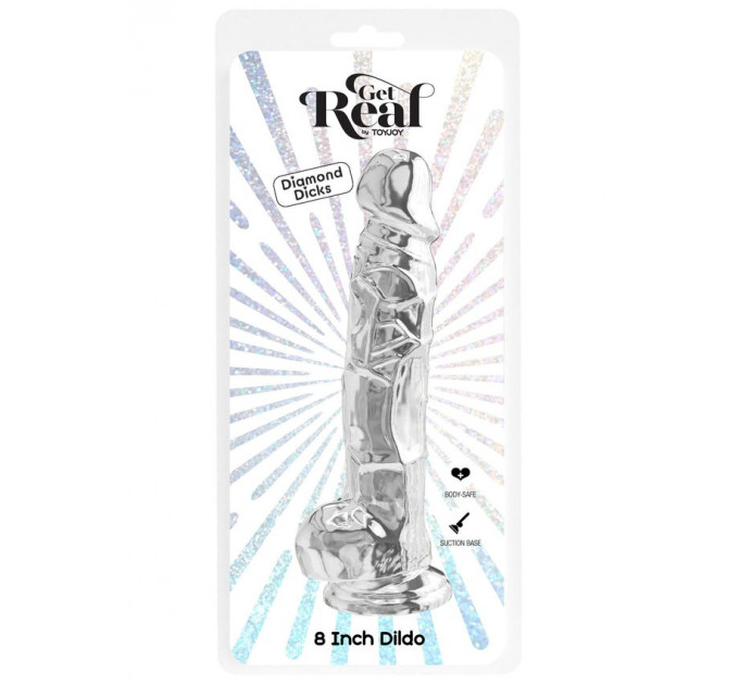Реалістичний фалоімітатор Toy Joy Get Real Clear на присосці, прозорий