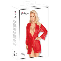 Мереживний халат Kissable Kimono червоний, S/M