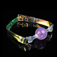 Кляп-кулька прозора UNIVIBE з фіолетовим каменем, силіконовий