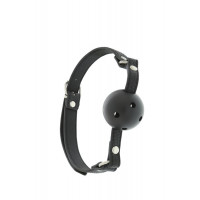 Кляп пластиковый с отверстиями Dream Toys BLAZE и ремешком из кожзаменителя, черный