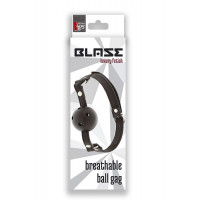 Кляп пластиковый с отверстиями Dream Toys BLAZE и ремешком из кожзаменителя, черный