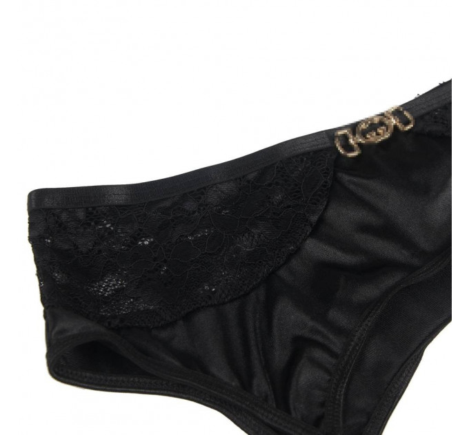 Комплект білизни мереживної Star Night з поясом для панчох, чорний, XS-S