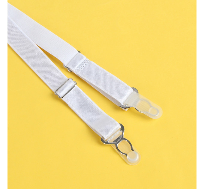 Мереживні трусики з пажами для панчох Star Night і відкритим доступом, білі, XS-S