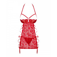 Пеньюар Obsessive Rediosa и стринги L/XL