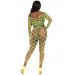 Комплект топ та легінси Leg Avenue Never Say Never у велику сіточку, салатовий, One Size