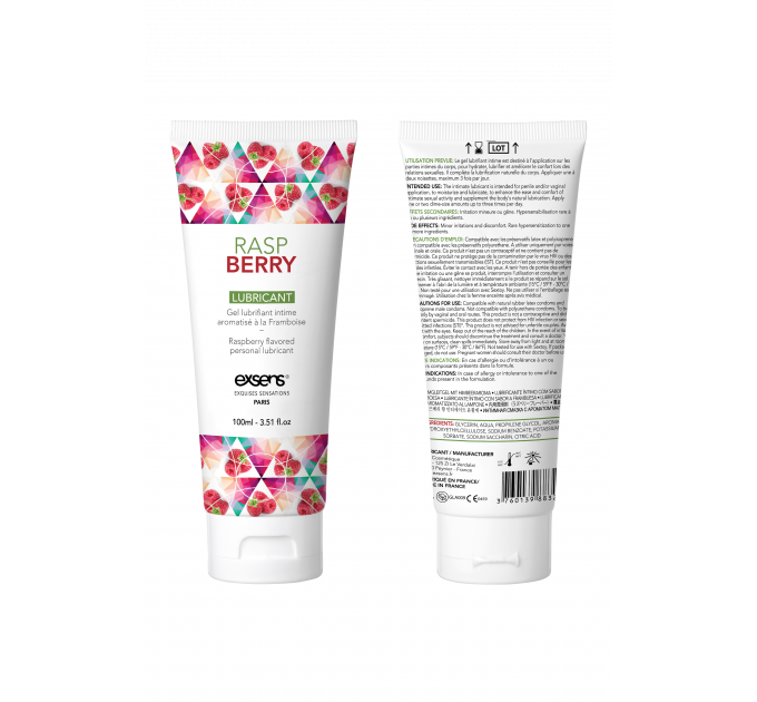 Съедобный лубрикант на водной основе EXSENS LUBRICANT RASPBERRY 100ML