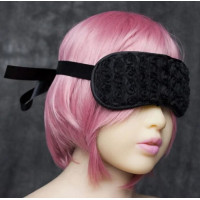 Маска DS Fetish Blindfold black with rose