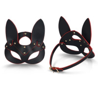 Маска лисички Roomfun зі штучної шкіри, чорна