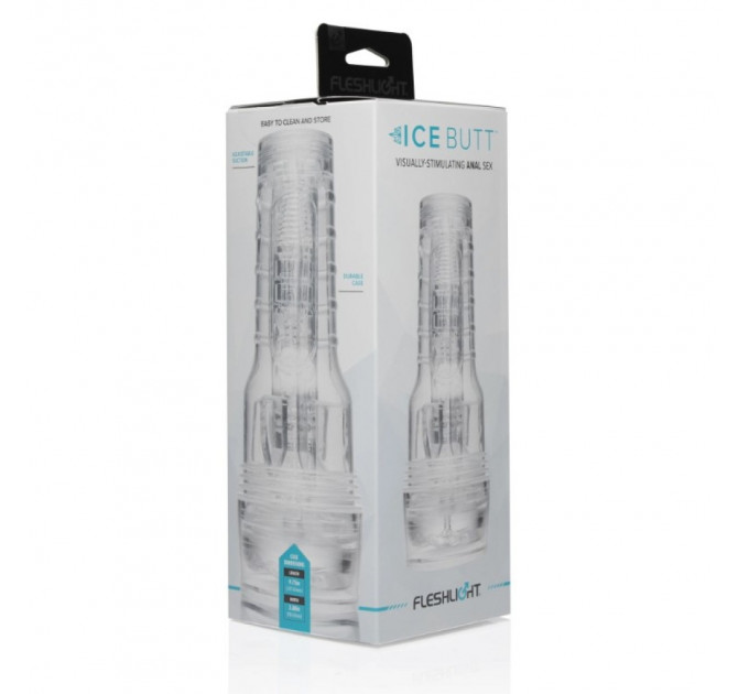 Мастурбатор анус у колбі, кібершкіра Fleshlight Ice Butt Crystal, прозорий